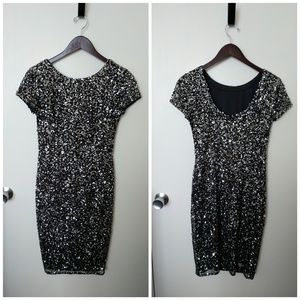 Adriana Pappell Sequined Cocktail Dress